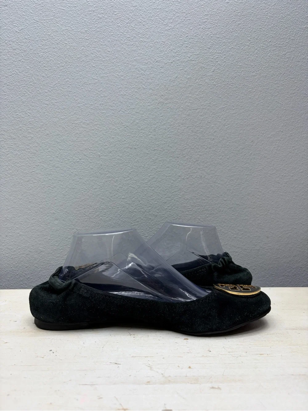 Tory Burch Black Suede Reva Flats Size 10.5